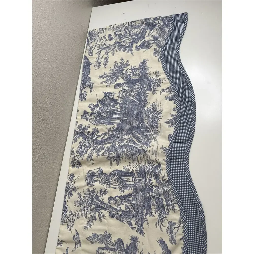 WAVERLY Valance Curtain Panel Blue Cream Toile 18